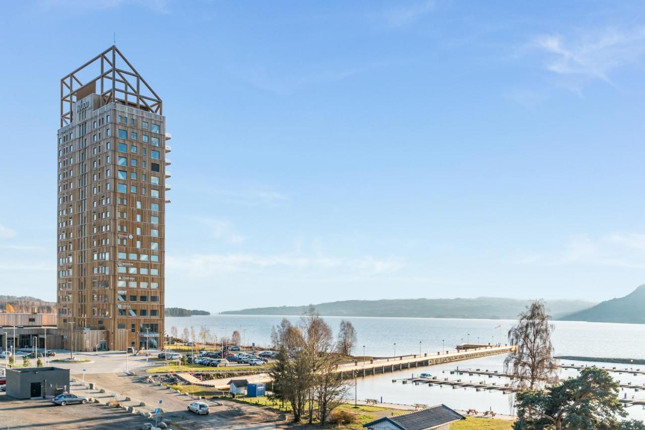 Mjos Tower Apartment - Lovely City View Sjusjøen Esterno foto